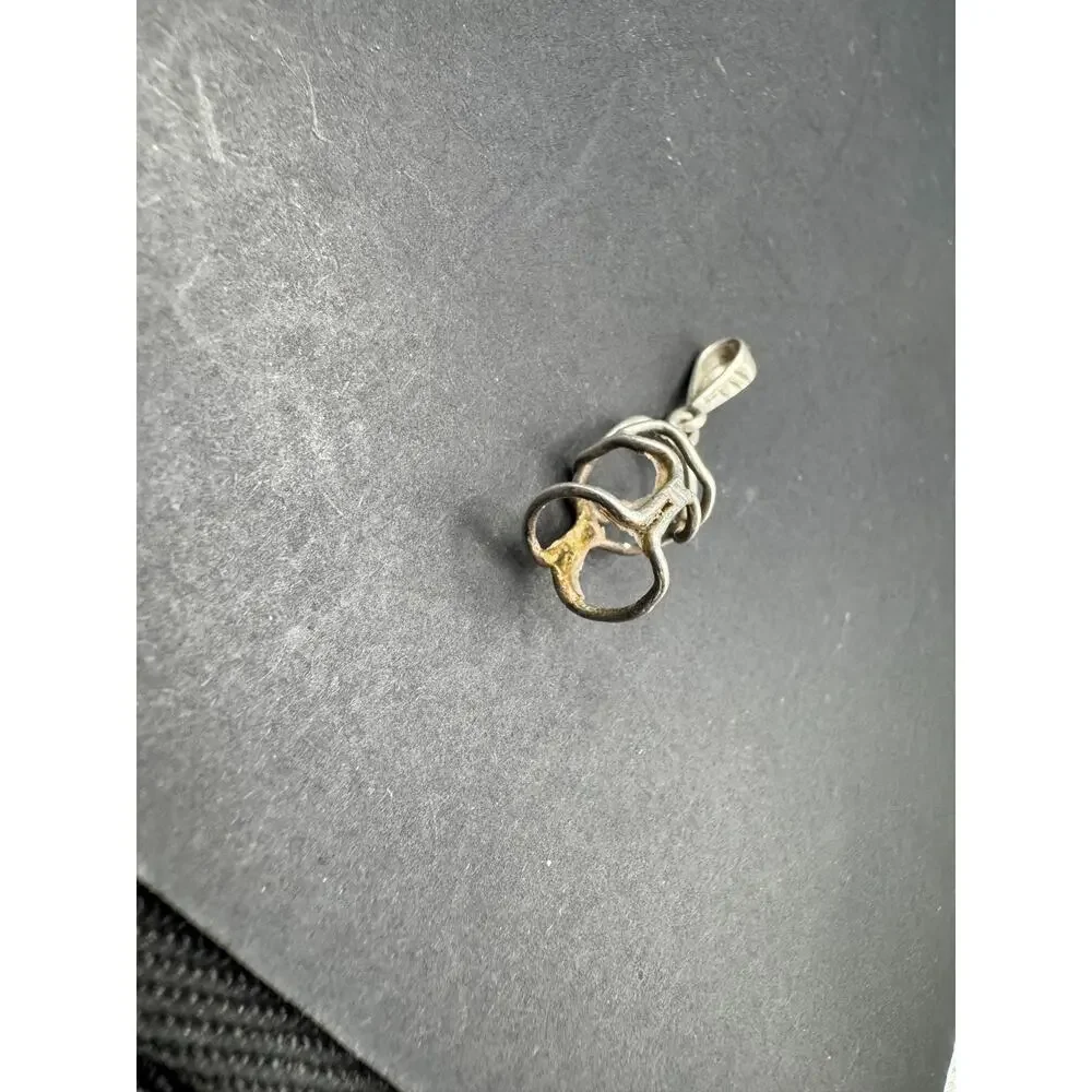 Vintage Signed Sterling Silver 925 Abstract Modernist Charm Pendant 0.43